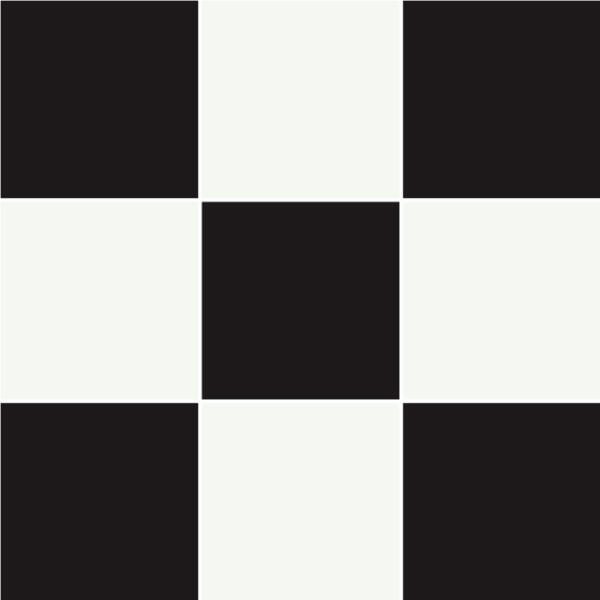 Floor tile stickers checkered black and white